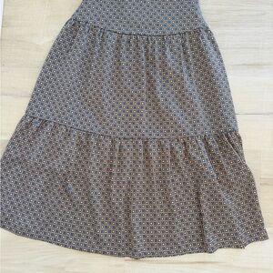 Elegant Blue and Orange Patterned Skirt